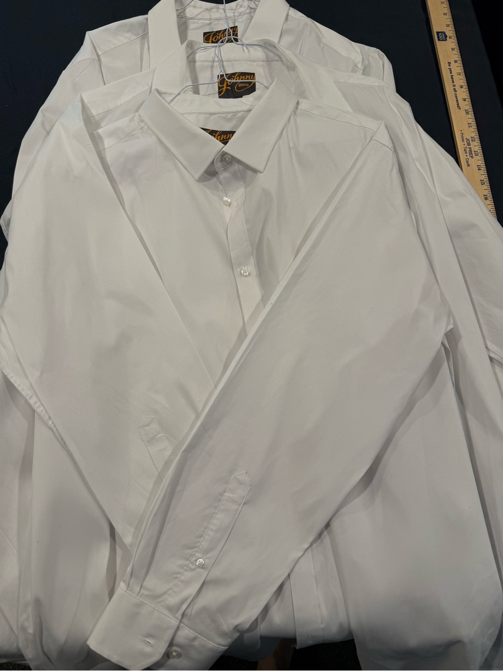 3 shirt bundle of Men's White Dress Shirt by Johnny Bigg - Classic Point Collar